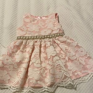 American Princess Pink and White Lace Dress